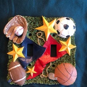 Double Light Switch Cover, Sports Theme